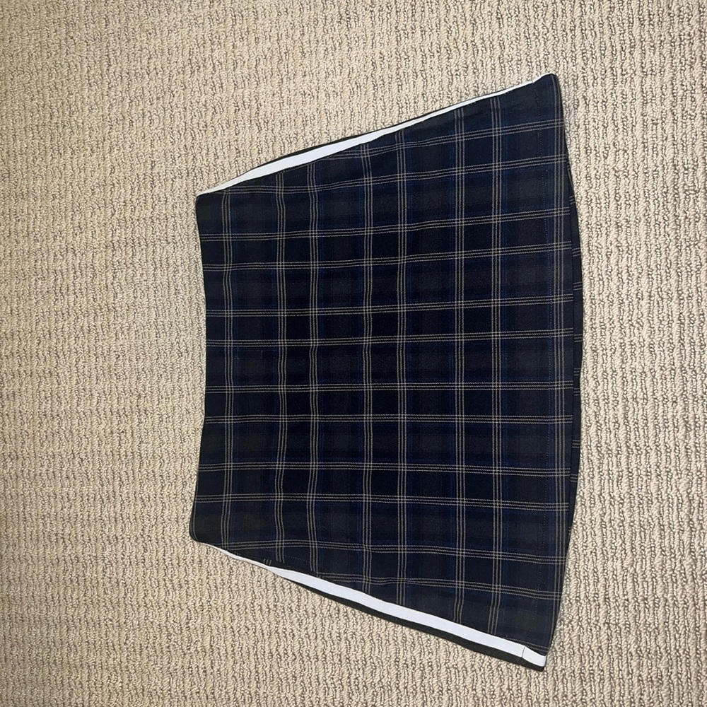 Urban Outfitters plaid side stripe mini skirt